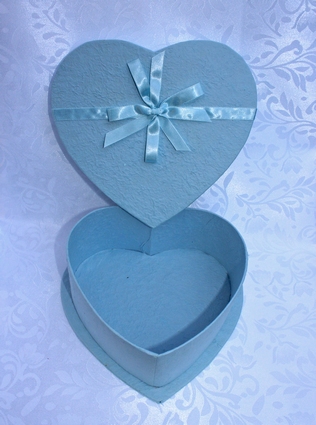 Kadodoos hart blauw - geschenkdoos hartvorm